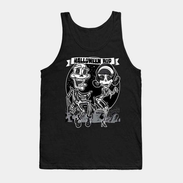 Skeletons dancing in the cemetery at the Halloween Bop Tank Top by eShirtLabs